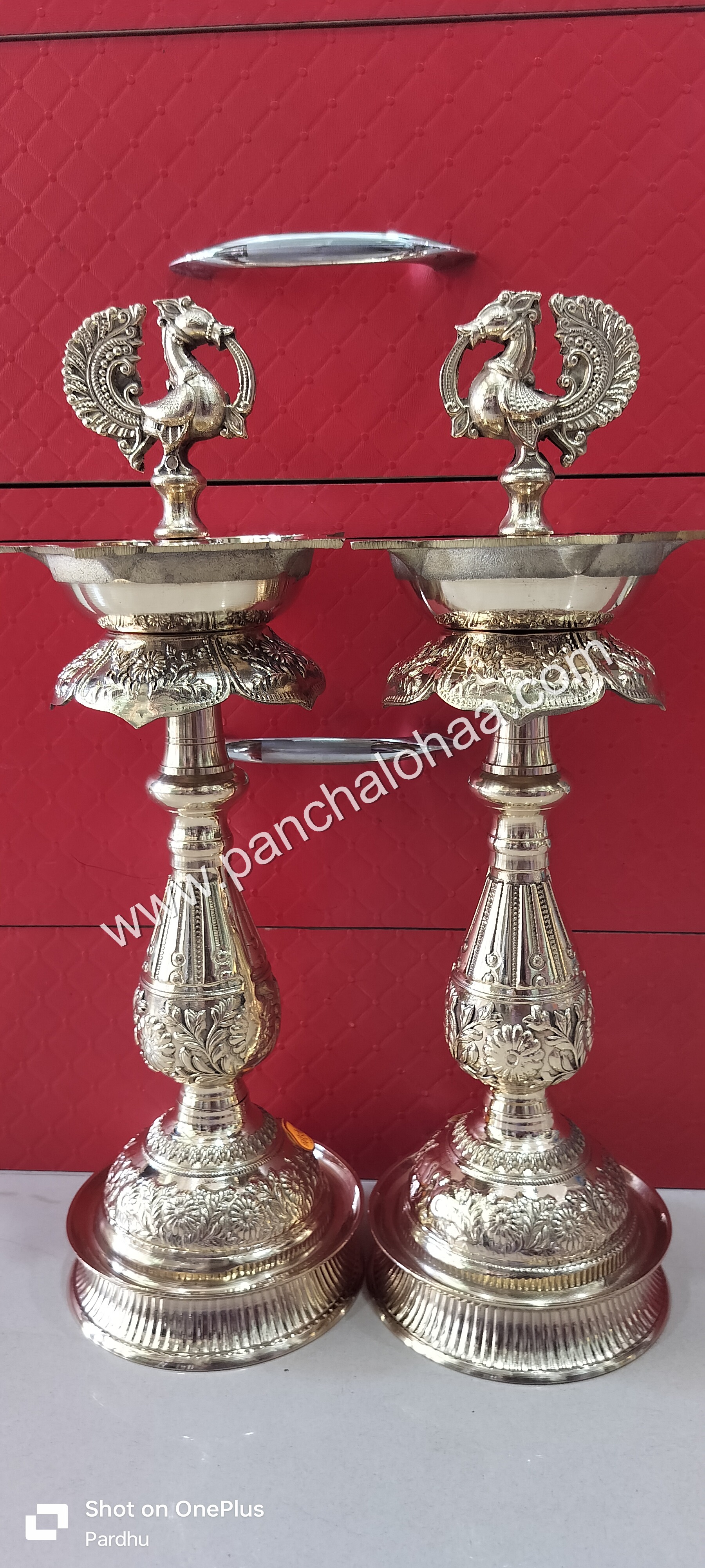 Heavy design peacock diyas 